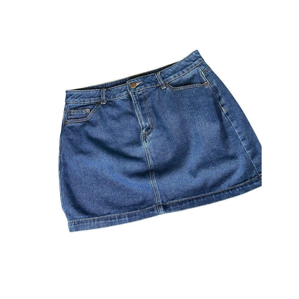Forever 21 Womens Denim Mini Skirt Size 12 Casual Classic Boho Western